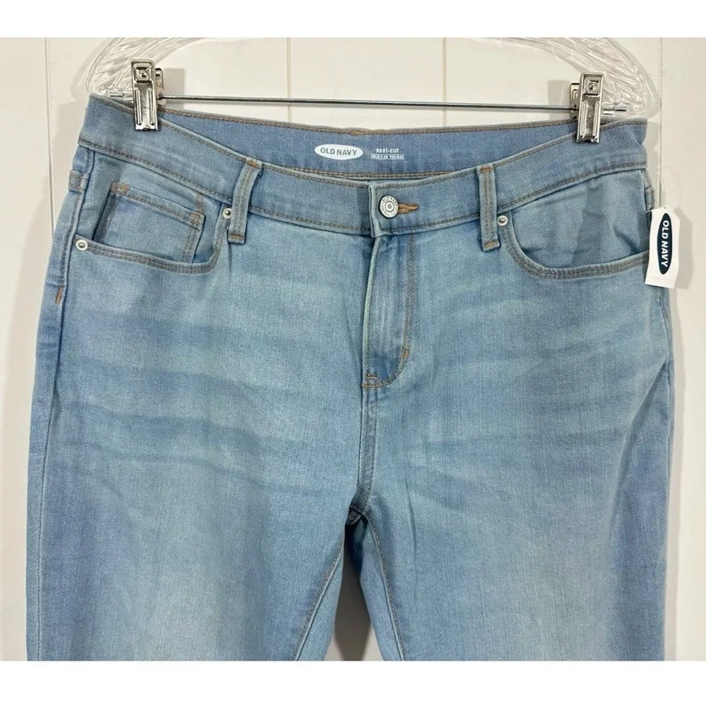 NWT Old Navy Boys Denim Blue Jeans Sz 18 Boot-Cut Adjustable Waist Built Tough